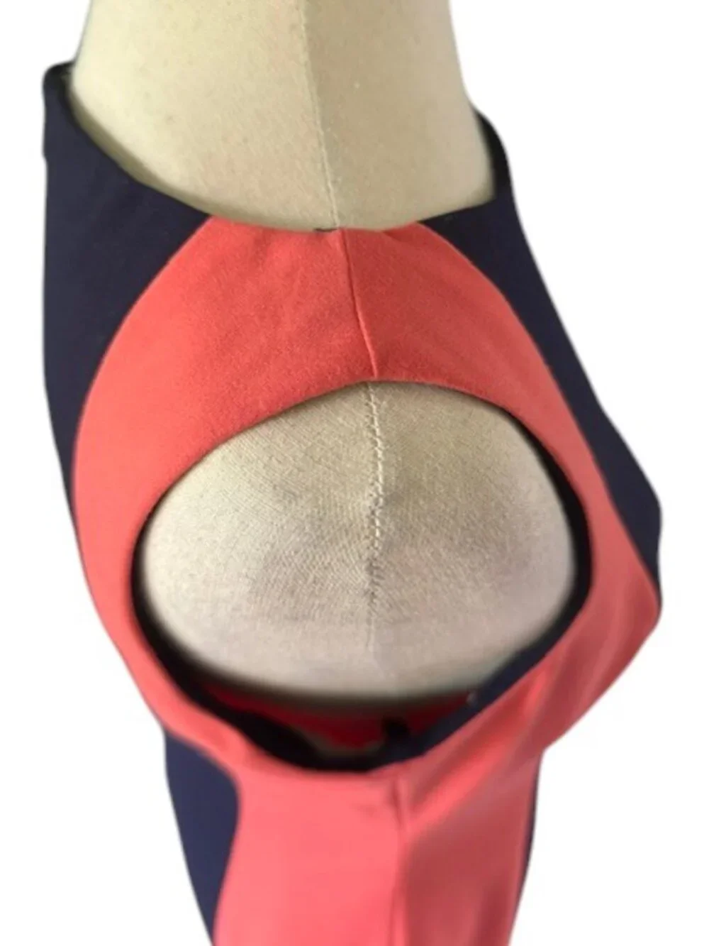 LAUREN Ralph Lauren Color Block Navy Cream Coral Sleeveless Shift Dress SZ 8 EUC - Picture 10 of 16